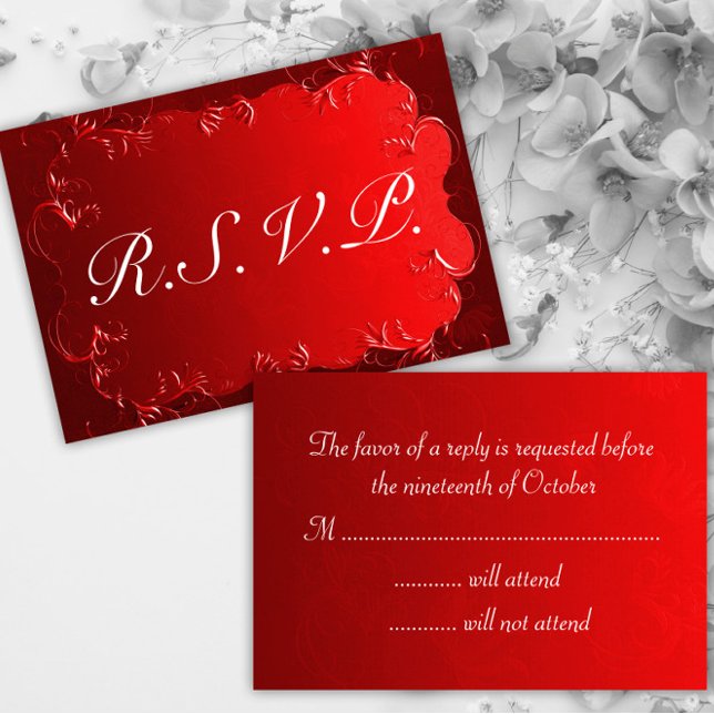 Elegant Red Wedding RSVP (Creator Uploaded)