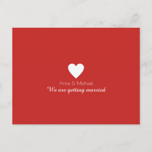 elegant red wedding save-the-date announcement postcard