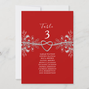 Elegant Red Wedding Seating Chart