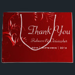 Elegant Red Wedding Thank You Large Gift Bag<br><div class="desc">A luxurious, elegant red wedding thank you gift bag for your wedding guests to take home. They would make great wedding reception table decorations too. The design features a gorgeous, swirling red decorative edging, with customised text which you can personalise on both the front and back (or remove it altogether...</div>