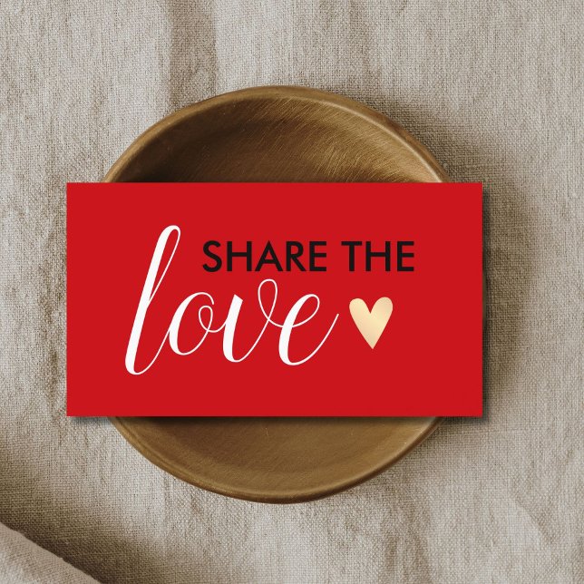 Elegant Red White Black Golden Heart Beauty Salon Referral Card (Creator Uploaded)