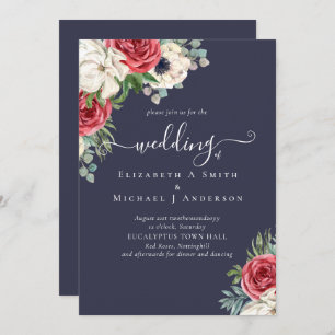 Elegant Red White Blue Floral Wedding Budget