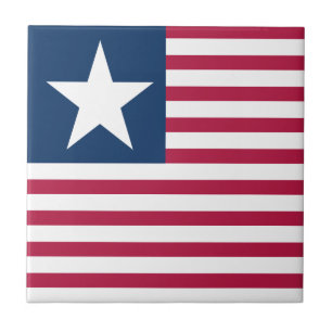 Elegant Red White Blue Star Stripes USA Patriotic Ceramic Tile