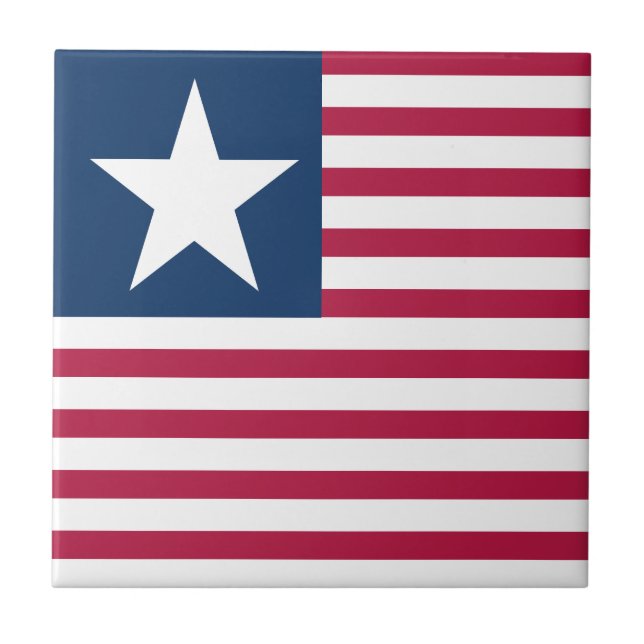 Elegant Red White Blue Star Stripes USA Patriotic Ceramic Tile (Front)
