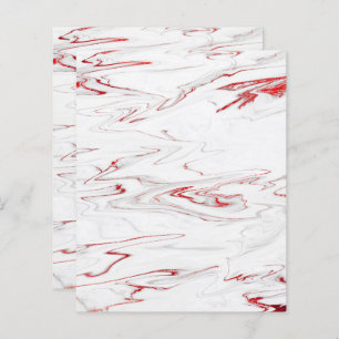 Elegant Red White Faux Marble Scrapbook Paper