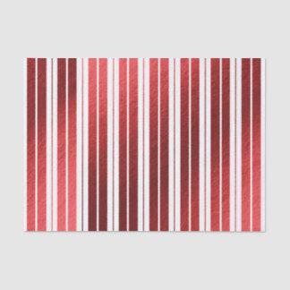 Elegant Red White Metallic Candy Striped Tissue Paper