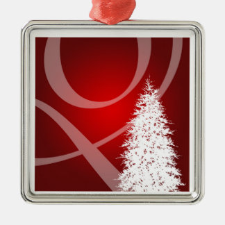 Elegant Red White Xmas Tree Decoration