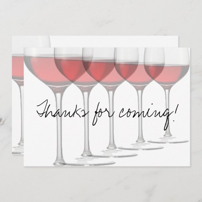 Elegant Red Wine Glasses Invitation (Front/Back)