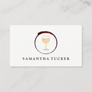 Elegant Red Wine Stain with Wine Glass Business Card