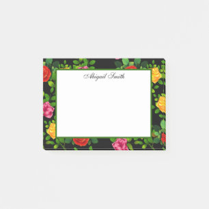 Elegant Red Yellow Pink And Purple Rose Flower Post-it Notes