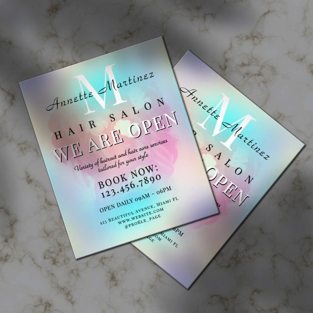 Elegant refined hair salon minimalist flyer (Creator Uploaded)