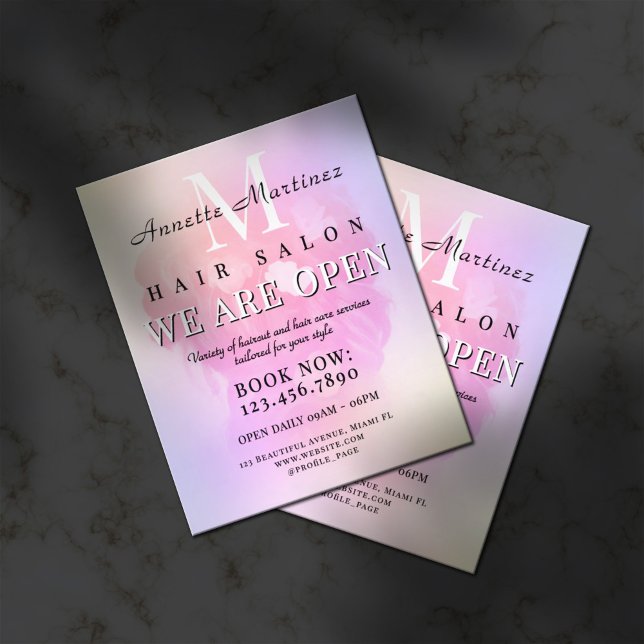 Elegant refined hair salon minimalist flyer (Creator Uploaded)