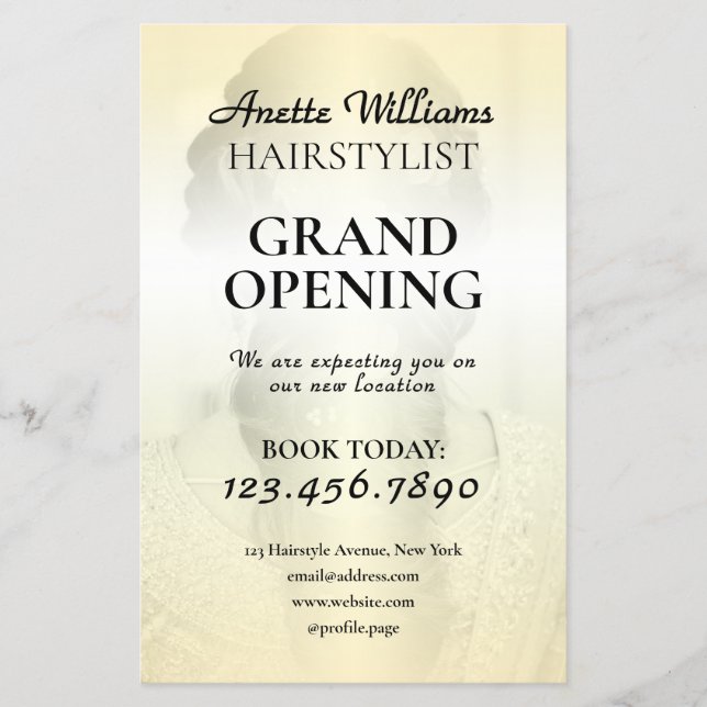 Elegant refined minimalist hair salon flyer (Front)