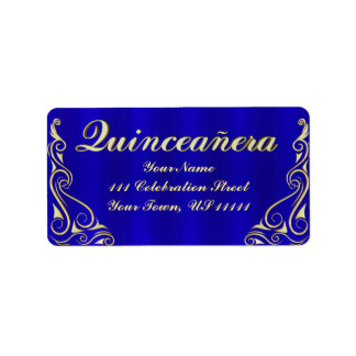 Elegant Regal Golden Quinceañera Address Label