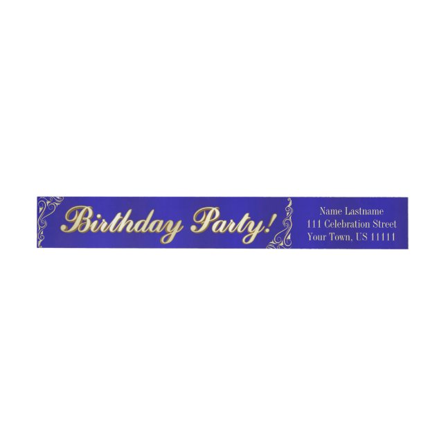 Elegant Regal Golden Typography Birthday Wrap Around Label (Individual)
