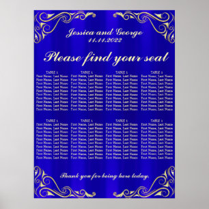 Elegant Regal Golden Typography Seating Chart