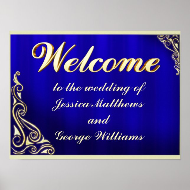 Elegant Regal Golden Typography Welcome Poster (Front)