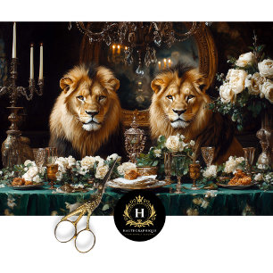 Elegant Regal Lion Wedding Floral Table Decoupage Tissue Paper