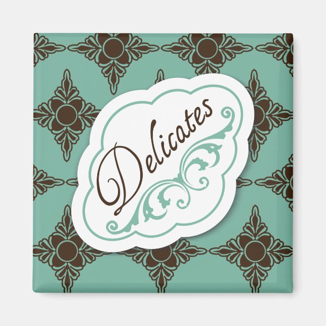 Elegant Regards "Delicates" Laundry Label Magnet (Front)
