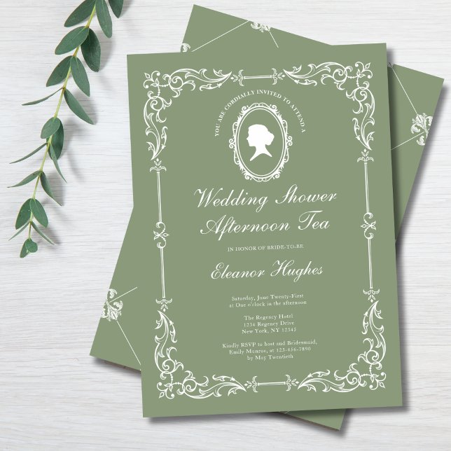 Elegant Regency Afternoon Tea Wedding Shower  Invitation (Creator Uploaded)