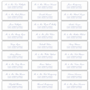 Elegant Regency Blue Script Guest Address Labels