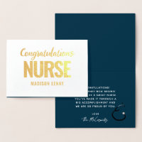 Elegant Registered Nurse Graduation Navy Blue Gold
