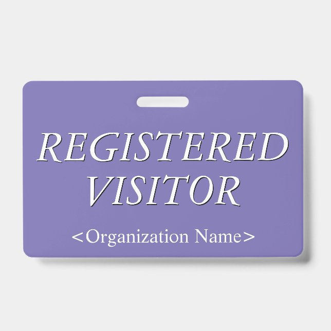 Elegant "REGISTERED VISITOR" Badge ID Badge (Front)