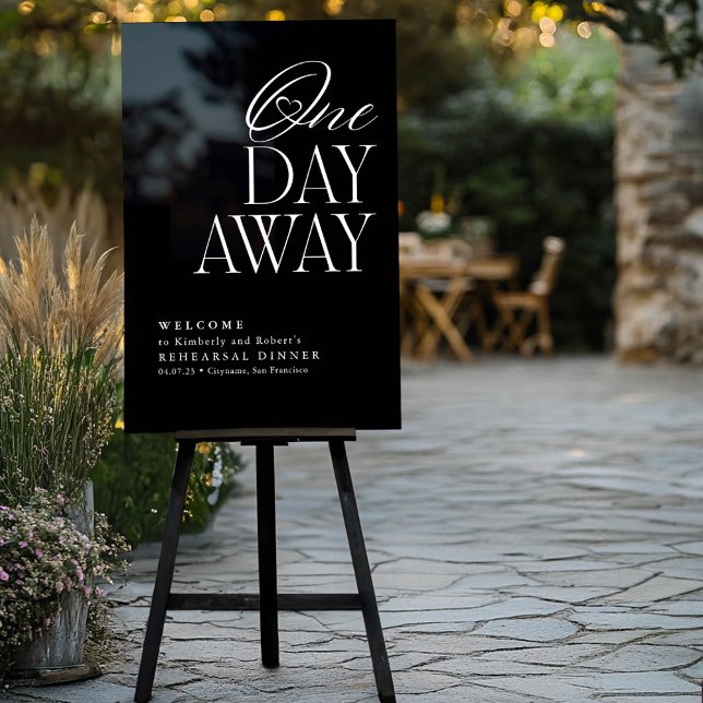 Elegant Rehearsal Dinner Black Welcome Acrylic Sign (Black Acrylic Rehearsal Dinner Welcome Sign)