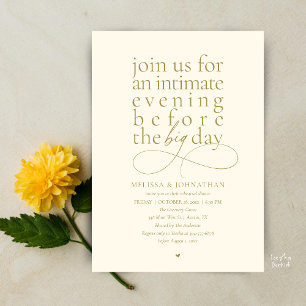Elegant Rehearsal Dinner Intimate Evening Invitation