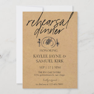 Elegant Rehearsal Dinner Invitation