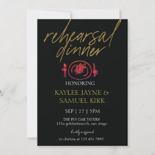 Elegant Rehearsal Dinner Invitation