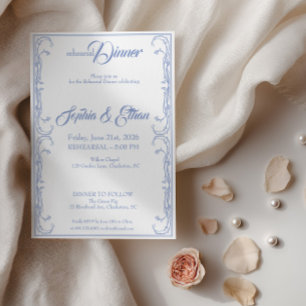 Elegant Rehearsal Dinner Invitation – Blue Rose F