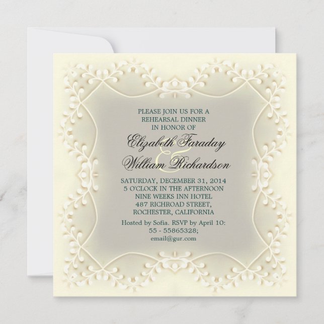 elegant rehearsal dinner invitations (Front)