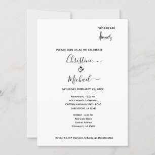Elegant Rehearsal Dinner Invites - Minimalist