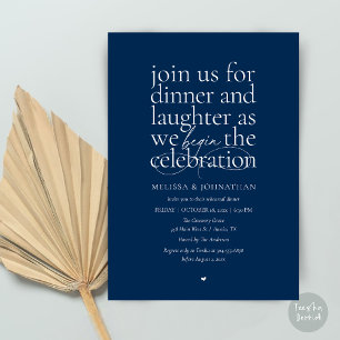 Elegant Rehearsal Dinner Love & Laughter Minimal Invitation
