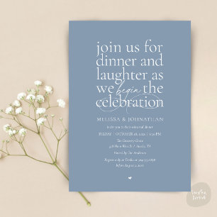 Elegant Rehearsal Dinner Love & Laughter Minimal Invitation