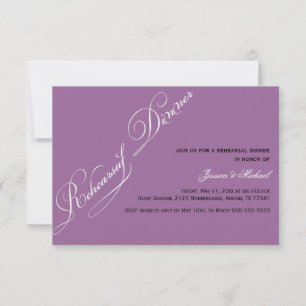 Elegant Rehearsal Dinner Purple Invitation