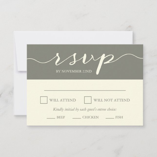 Elegant Rehearsal Dinner RSVP Card (Front)