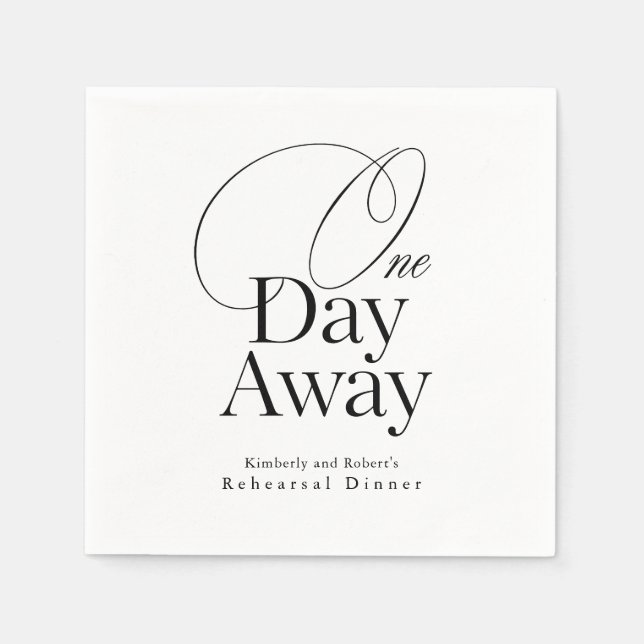 Elegant Rehearsal Dinner White Typography Napkin (Front)