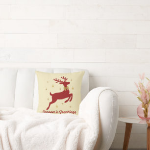 Elegant Reindeer Christmas Decorative Pillow