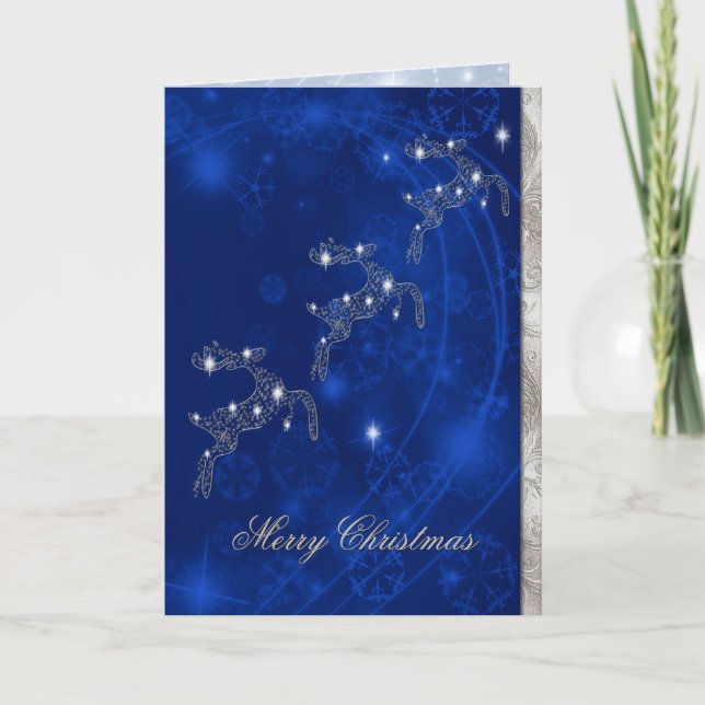 Elegant Reindeer Christmas Greeting Card (Front)