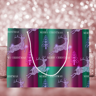 Elegant Reindeer Christmas Large Gift Bag