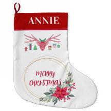 Elegant Reindeer Floral Christmas Holiday Party