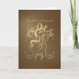 Elegant Reindeer Gold Foil-look Corporate Holiday