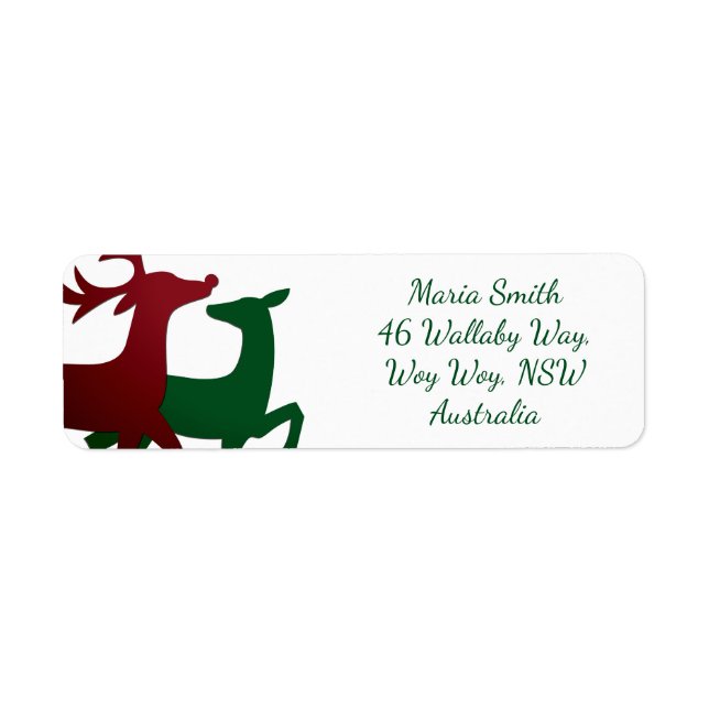 Elegant reindeer return address label (Front)