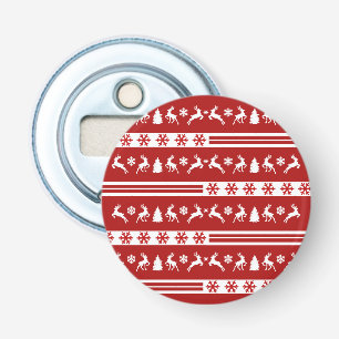 Elegant Reindeers Snowflakes Lines Bottle Opener