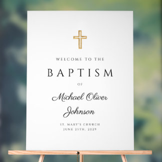 Elegant Religious Baptism Welcome Acrylic Sign