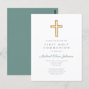 Elegant Religious Boy First Communion  Postcard