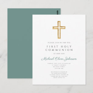 Elegant Religious Boy First Communion  Postcard