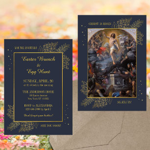 Elegant Religious Christian Easter Brunch Egg Hunt Invitation